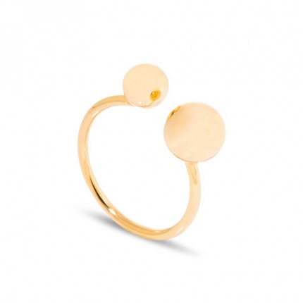 Anillo bañado en oro con doble bolita Oro Vivo