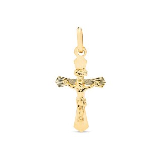 Colgante de oro amarillo 18K con cruz y cristo Oro Vivo