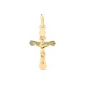 Pendente em ouro amarelo 18K com cruz e cristo