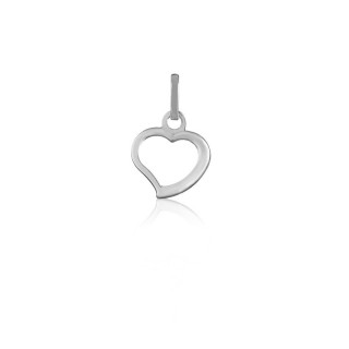 Colgante de corazón hueco en oro blanco 18k