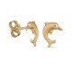 Pendientes de oro amarillo 18K con delfín Oro Vivo