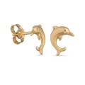 Pendientes de oro amarillo 18K con delfín Oro Vivo