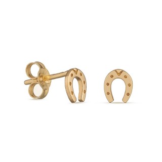 Brincos em ouro amarelo 18K com ferradura Oro Vivo
