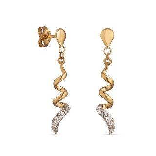 Pendientes de oro amarillo 18K retorcido y circ Oro Vivo