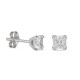 Pendientes de oro blanco 18k con 4 garras de 4mm Oro Vivo