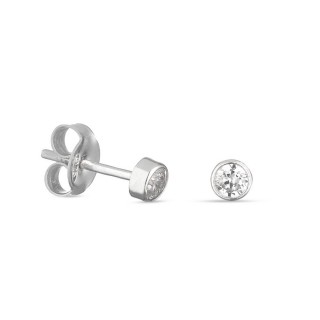 Pendientes de plata con chatón de 3 mm Oro Vivo