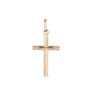 Colgante de oro amarillo 9K en forma de cruz, 15 x 28 mm