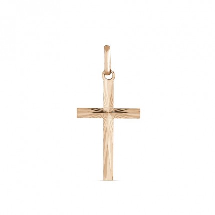 Pendente de cruz em ouro amarelo de 9K, 15 x 28 mm
