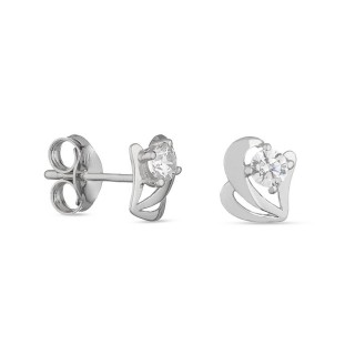 Pendientes de oro blanco 9k con circonita Oro Vivo