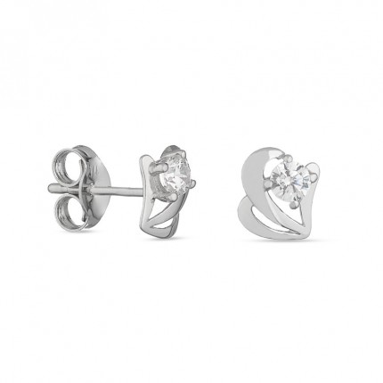Pendientes de oro blanco 9k con circonita Oro Vivo