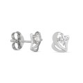 Brincos em ouro branco 9k com zircónia Oro Vivo