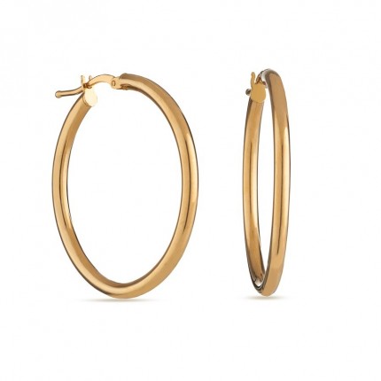 Argolas lisos em ouro amarelo 9k de 30MMX2,5MM