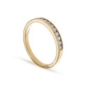 Anillo de oro amarillo 18K media alianza circonita Oro Vivo