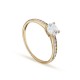 Anillo solitario de oro amarillo 18K con circonitas Oro Vivo