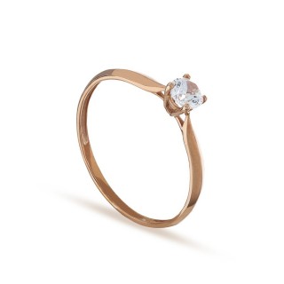 Anillo de oro rosa solitario con circonita Oro Vivo
