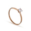 Anillo de oro rosa solitario con circonita Oro Vivo