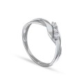 Anillo de oro blanco 9k con 3 circonitas Oro Vivo