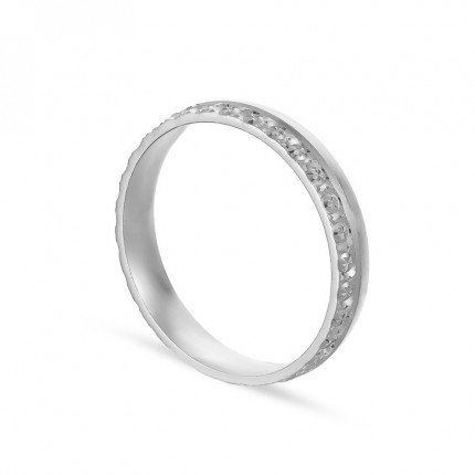 Alianza de oro blanco 18k fantasy 2 aros 4mm Oro Vivo