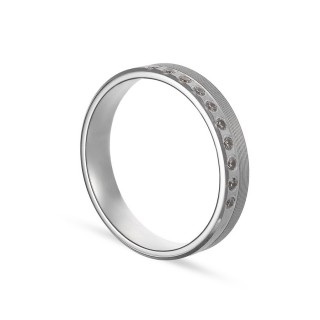 Alianza de oro blanco 18k 10 diamantes 0.10ct 4mm Oro Vivo