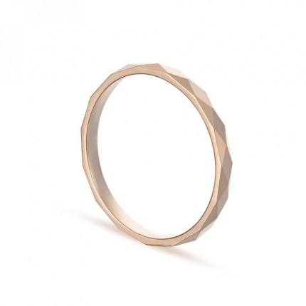 Alianza de oro rosa 18k facetada 2mm Oro Vivo
