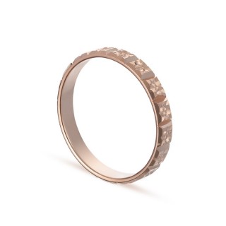 Alianza de oro rosa 18k facetada 3mm Oro Vivo