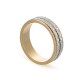 Alianza de oro bicolor 18k 2 tiras facetadas 5mm Oro Vivo