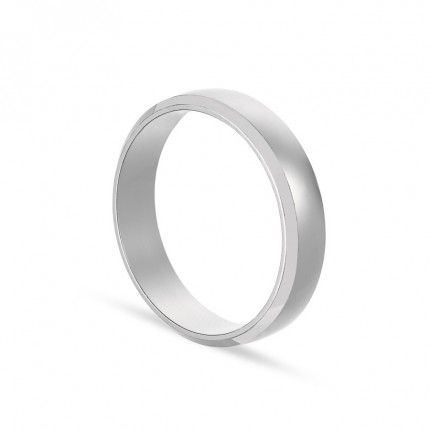 Alianza de oro blanco 18k 1/2 caña plana 5mm Oro Vivo