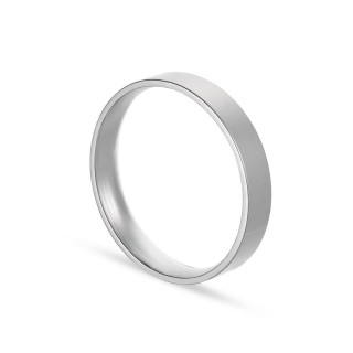 Alianza de oro blanco 18k lisa confort 4mm Oro Vivo