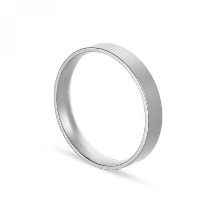 Alianza de oro blanco 18k lisa confort 4mm Oro Vivo