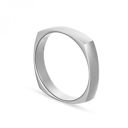 Alianza de oro blanco 18k cuadrada 4mm Oro Vivo