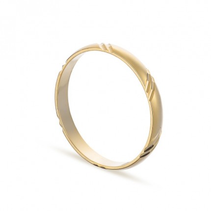 Alianza de oro amarillo 18k ranuras 3mm Oro Vivo