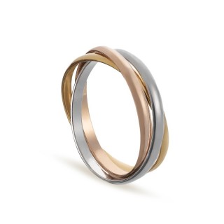 Alianza de oro tricolor 18k cartier 2mm tricolor Oro Vivo