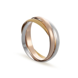 Alianza de oro tricolor 18k cartier 3mm tricolor Oro Vivo