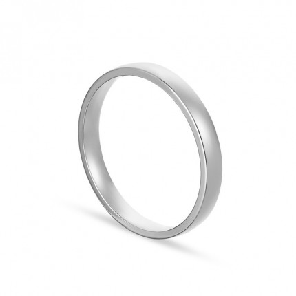Alianza de oro blanco 18k lisa confort 3mm Oro Vivo