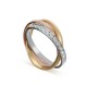 Alianza de oro tricolor 18k facetada 2.5mm tricolor Oro Vivo
