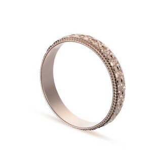Alianza de oro rosa 18k con bordes labrados 4mm Oro Vivo