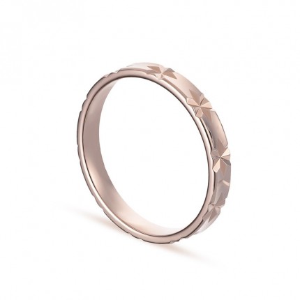 Alianza de oro rosa 18k estrellas 3mm Oro Vivo