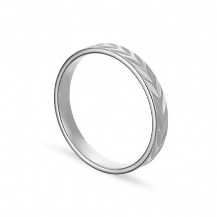 Alianza de oro blanco 18k espigas 3mm Oro Vivo