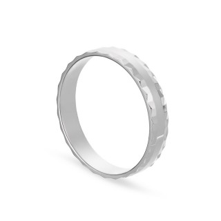 Alianza de oro blanco 18k labrada 4mm Oro Vivo
