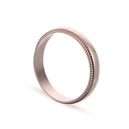 Alianza de oro rosa 18k lisa bordes labrados 4mm Oro Vivo