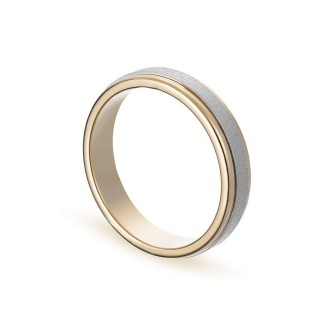 Alianza de oro bicolor 18k fantasy 4mm Oro Vivo