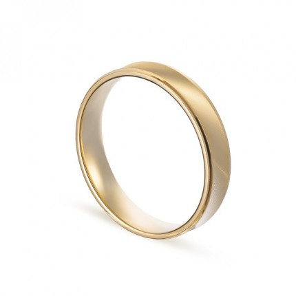 Alianza de oro amarillo 18k fantasy mate borde 4mm Oro Vivo