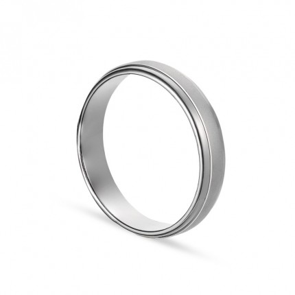 Alianza de oro blanco 18k lisa mate/brillo 4mm Oro Vivo