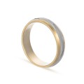 Aliança em ouro bicolor 9K centro lapidada 4,5mm Oro Vivo