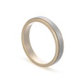 Aliança em ouro bicolor 9K centro satinado 4mm Oro Vivo