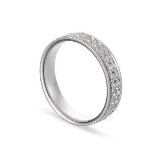 Alianza de oro blanco 9k centro facetado 4 5mm Oro Vivo