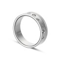 Aliança em ouro branco 9K 8 diamantes 0,13ct 6mm Oro Vivo