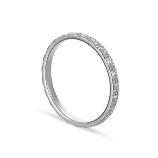 Alianza de oro blanco 9k facetada 2mm Oro Vivo