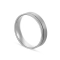 Aliança em ouro branco 9K linha lateral 5mm Oro Vivo
