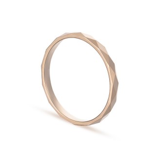 Alianza de oro rosa 9k facetada 2mm Oro Vivo